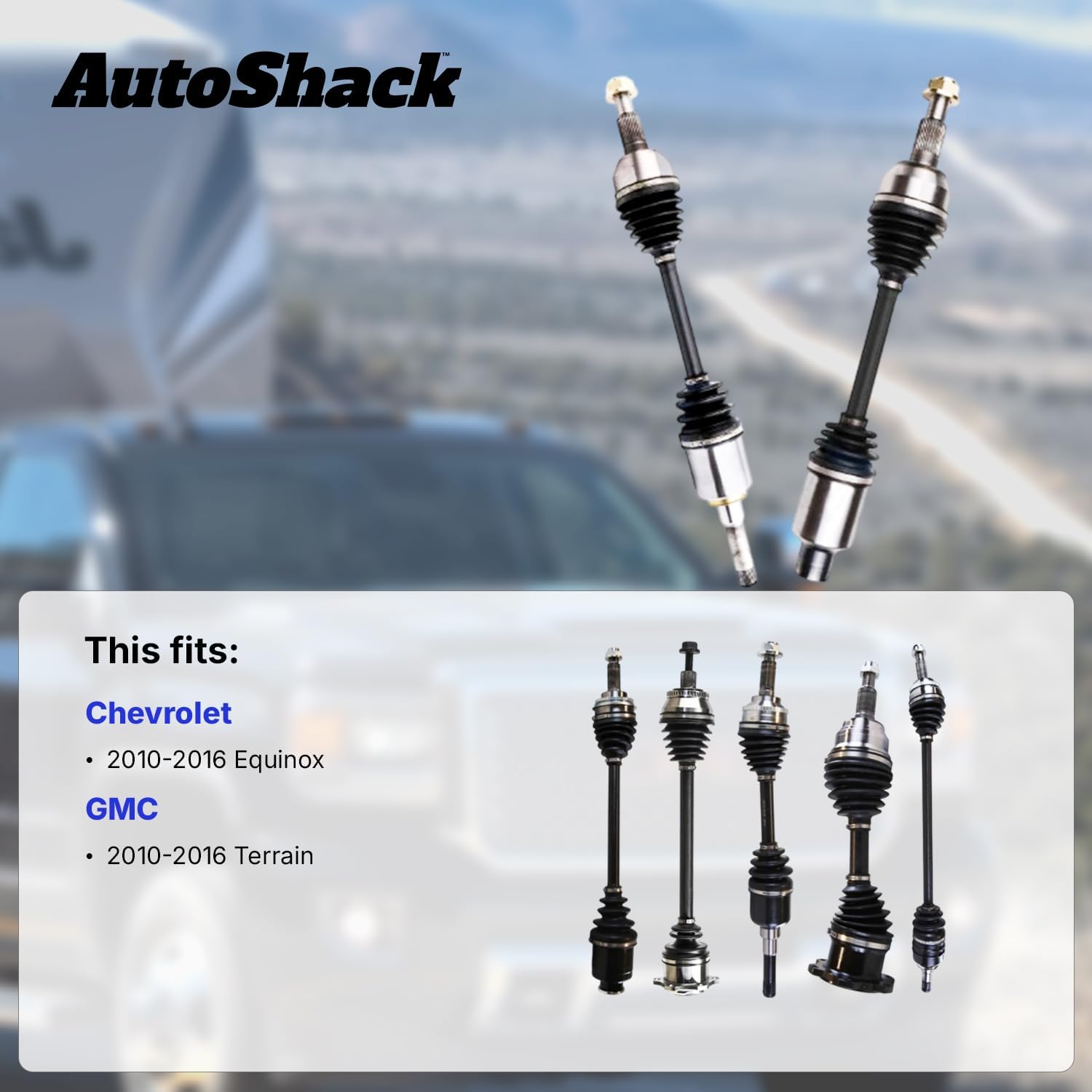 AutoShack Front CV Axle Shaft for Chevrolet & GMC, Equinox 2010-2016 Terrain 2010-2016, FWD AWD L4 2.4L V6 3.0L 3.6L, Left and Right, Pair