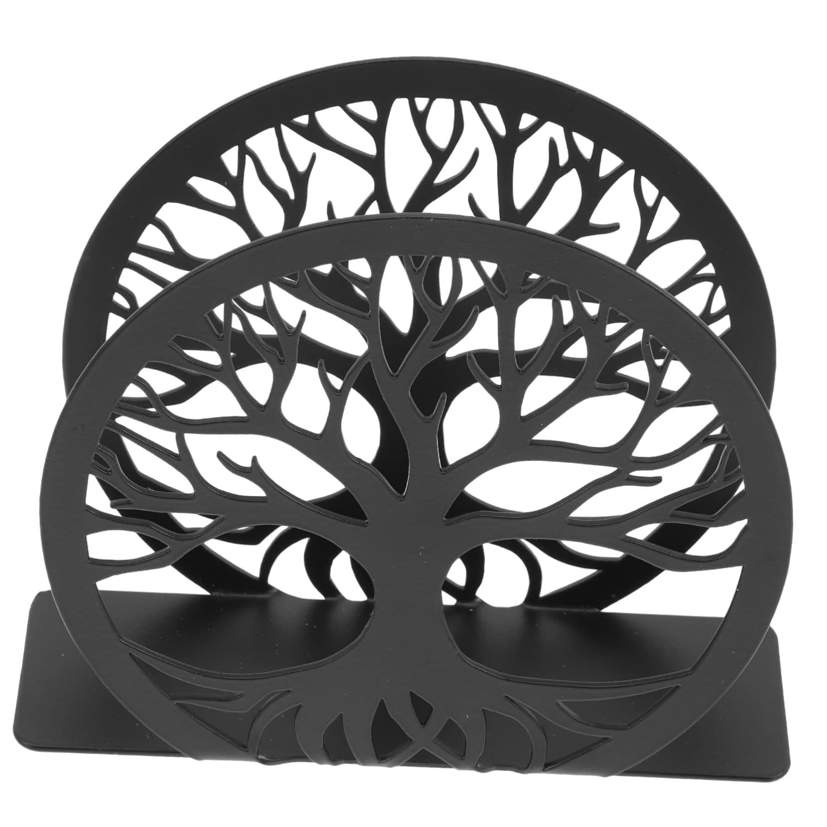 Negro Servilletero Diseño Hueco Decorativo de Acero Inoxidable de Mesa