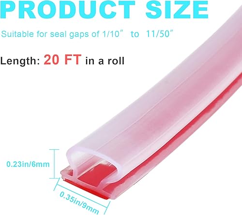 Miniatura 2 de Burlete de goma para puerta, parte trasera autoadhesiva en forma de D, para aislamiento de marco de puerta, fácil de cortar a tamaño (20 pies,