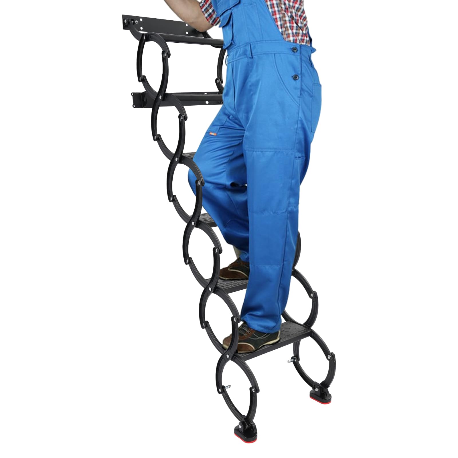 8 Steps Wall Mounted Attic Ladder Wandmontierte Klappleiter Teleskoptritte