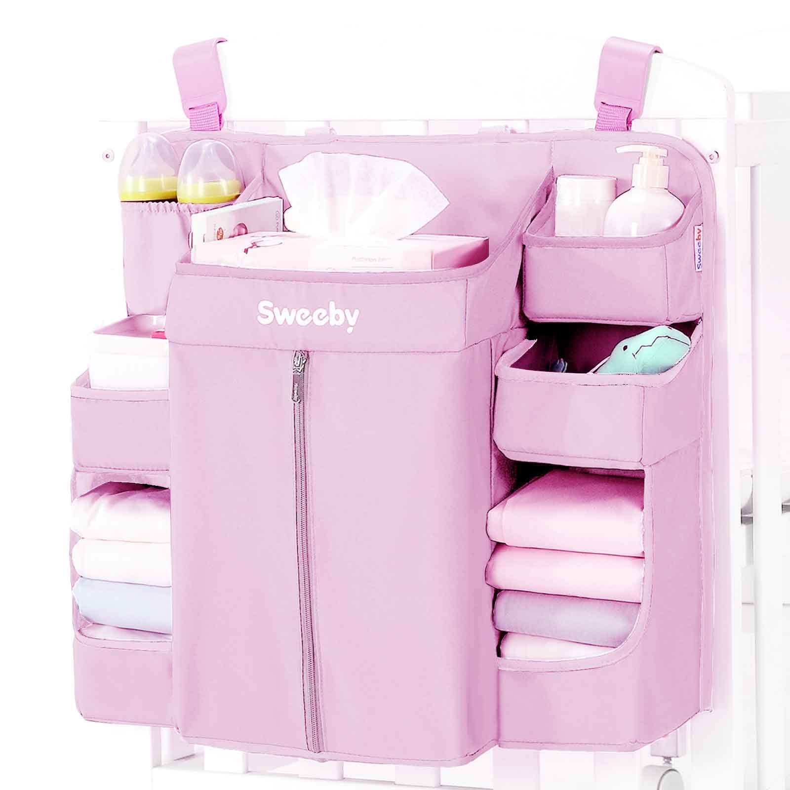 SUNEVNO Organizer Pannolini Appeso A Culla, Borsa Porta Pannolini Con Tasche Multiple, Per Fasciatoio E Cameretta, Motivo Volpe Gialla