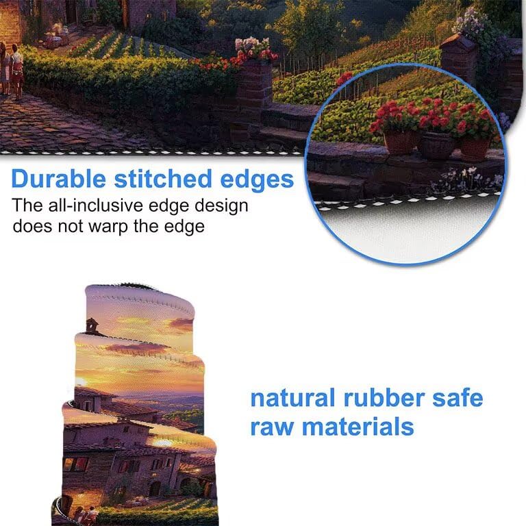 Tapete escritorio de bordes cosidos que evita que el mousepad se mueva 4