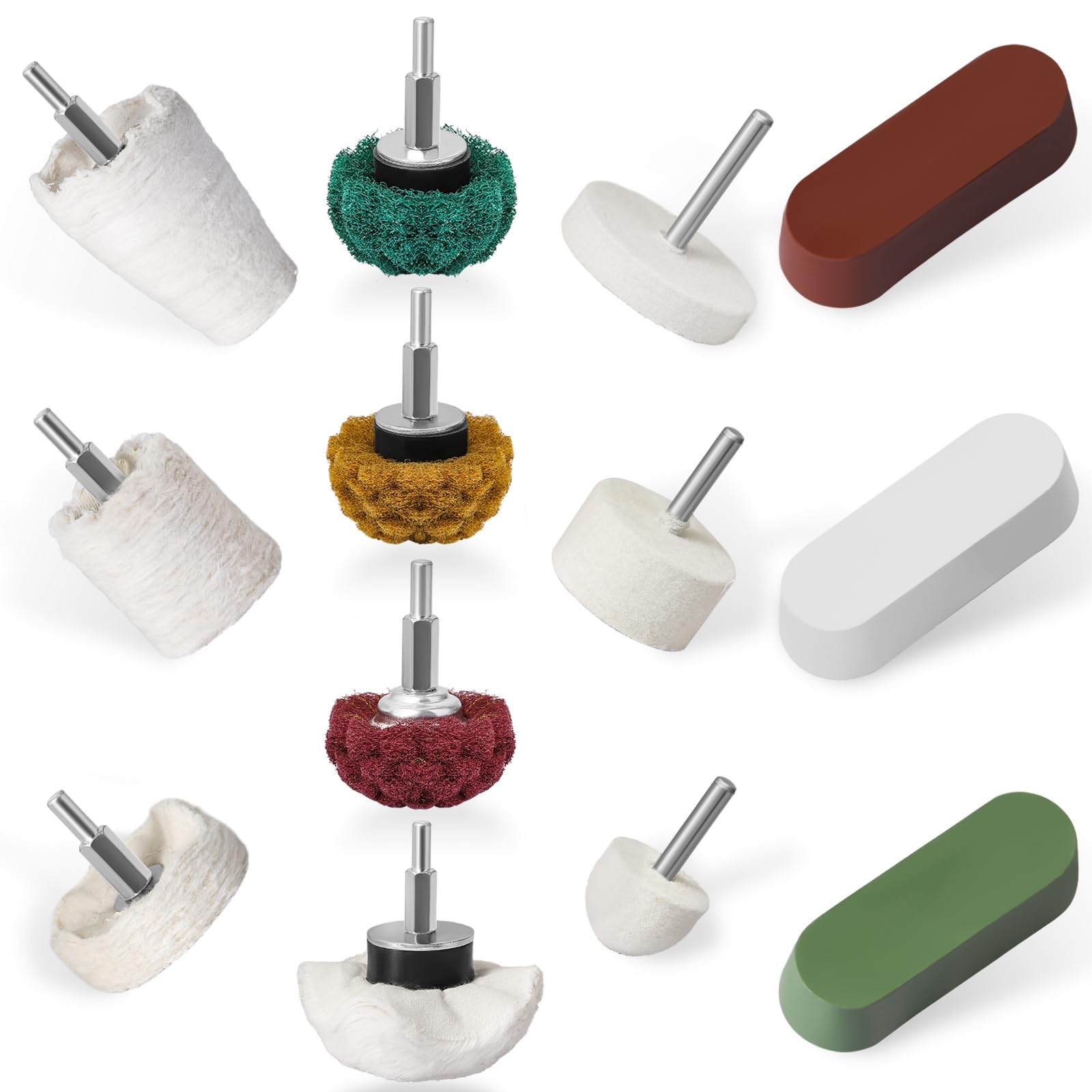 Buffing Wheels Kit - Polishing for Metal, Wood & More -1
