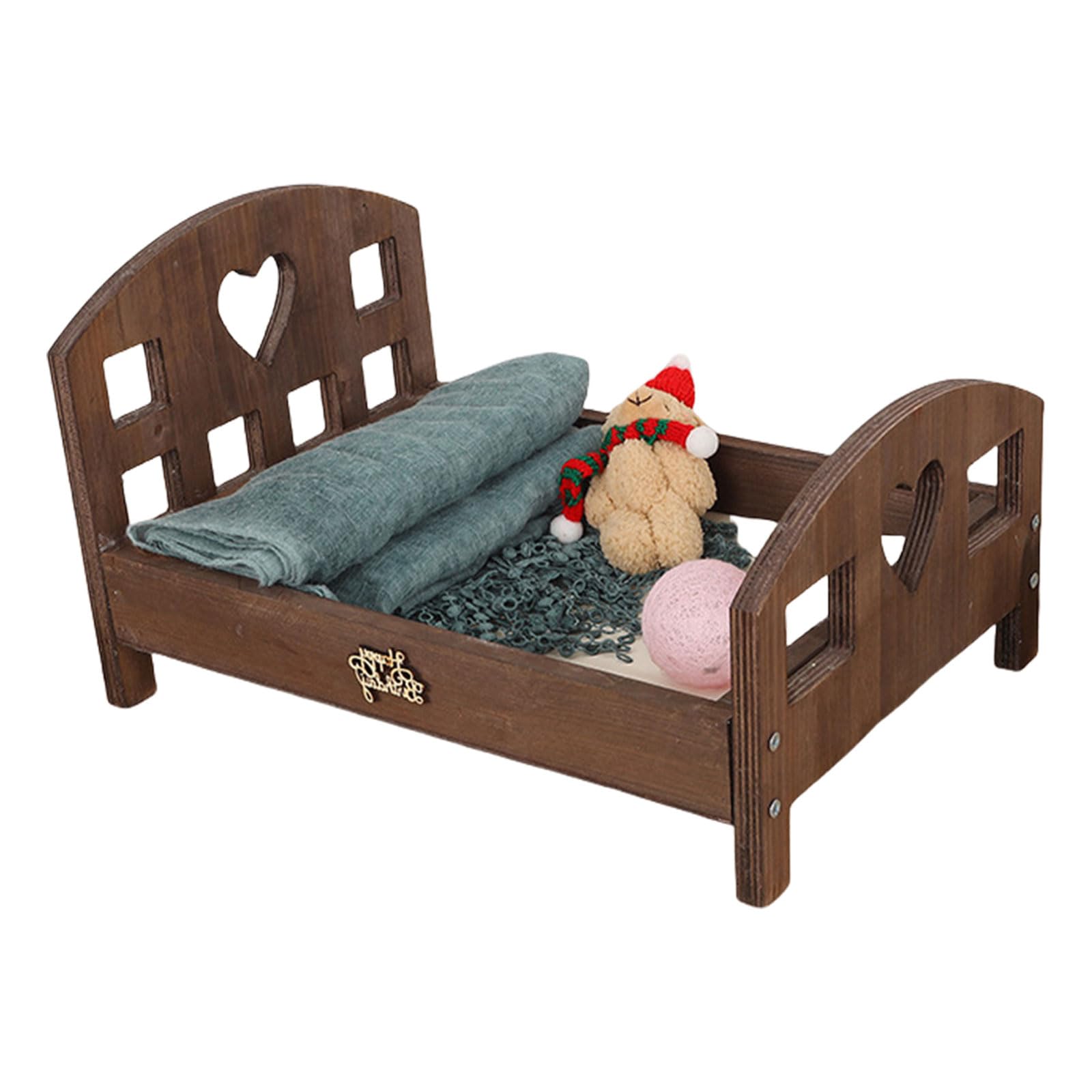 Newborns Photography Props Small Wooden Bed Hundred Day Baby Crib Posing Assistance Solid Wood Decoration Props