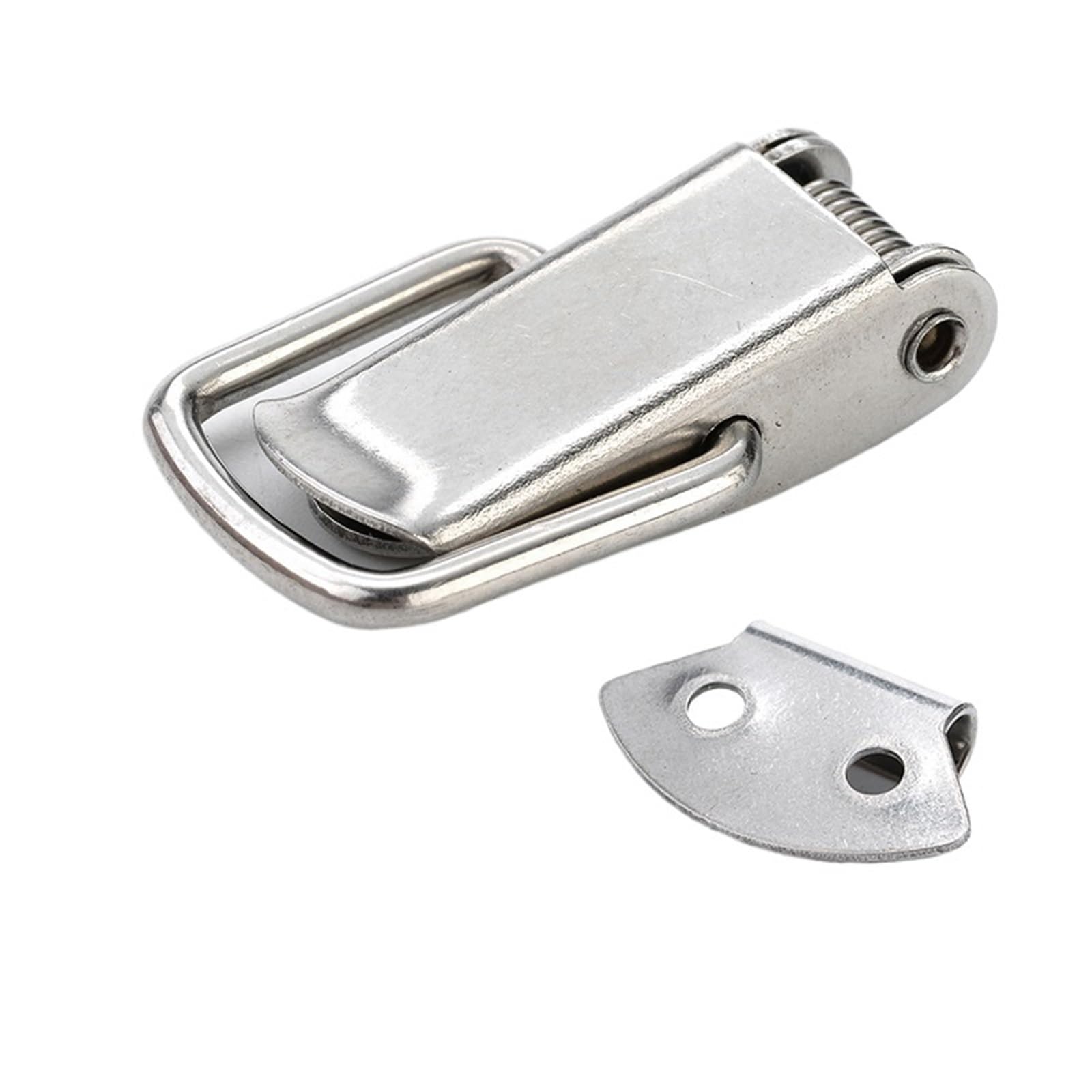 Zihdke Silver 3 4 Pc Cabinet Box Locks Spring Loaded Latch Catch Toggle Iron Hasps For Sliding Door Window Furniture Hardware For Toolbox(Silver 3)