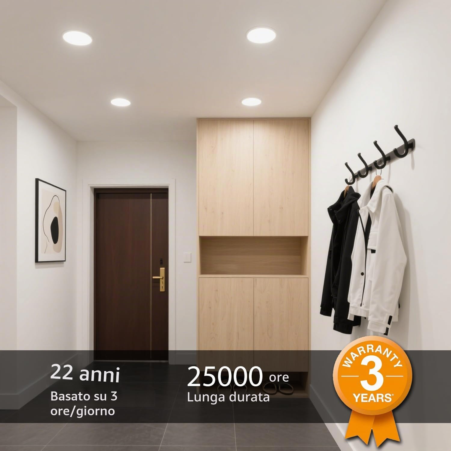 LVWIT Faretti LED da Incasso per Cartongesso, Faretti da Incasso 18W, Faretto a LED da Incasso, 1980 Lumen, Luce Naturale 4000K, Faretto LED Soffitto per Soggiorno, Diametro Foro Ø145-155mm, Set di 6