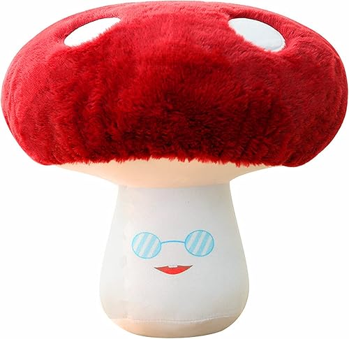 Hynbase Cojines de peluche 3D con diseño de setas para sofá, coche y cama, encantadora almohada de champiñones frescos (15.7 pulgadas)