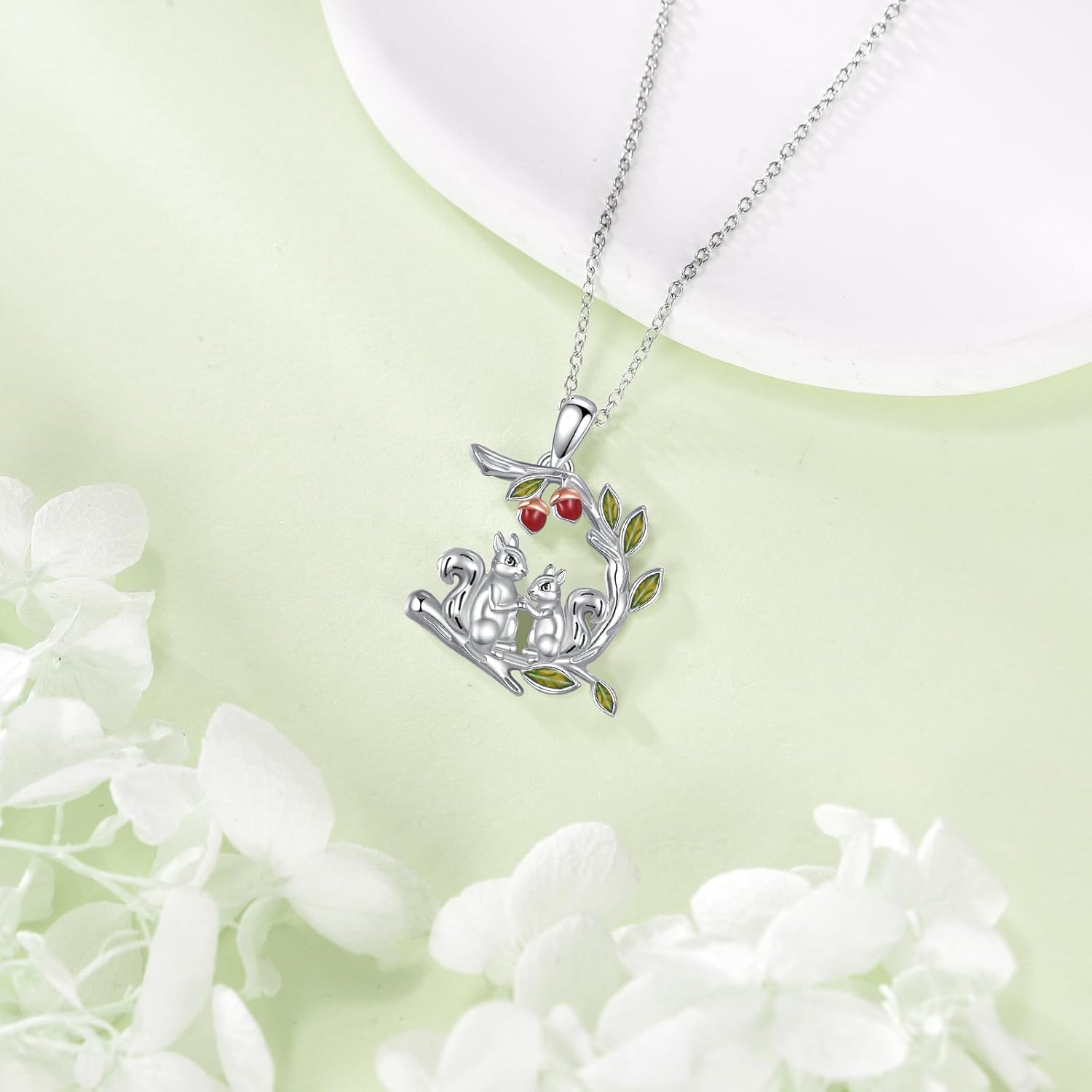 Squirrel Necklace 925 Sterling Silver Squirrel Pendant Jewelry Gifts for Women - Image 2
