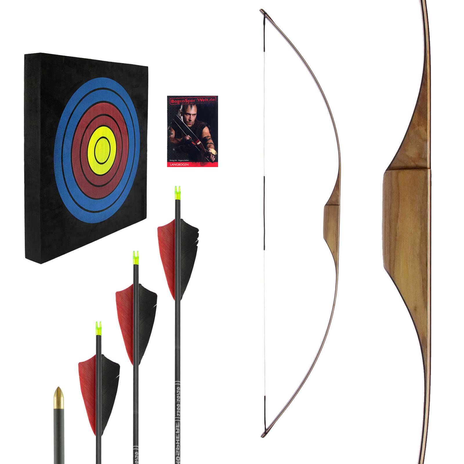Set Jackalope Amber Kid 10–15 lbs Langbogen Kinder 4–12 Jahre | inkl 3 Pfeile und Zielscheibe, Rechtshand