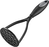 Vista 6 de KSENDALO Juego de 2 machacadores de patatas de nailon, grueso, antiadherente, cómodo, mango envuelto en goma, hoja de nailon importado europeo