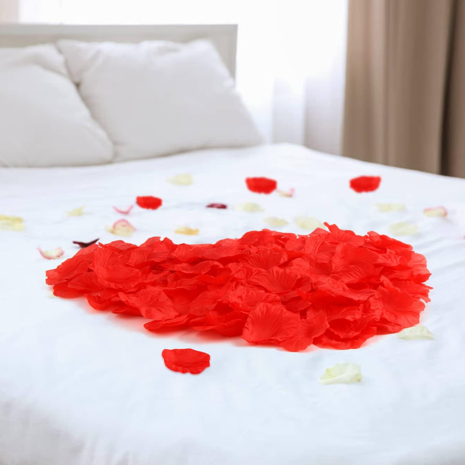 Pétales de Rose Rouge Artificiels 500PCS pour Décoration Mariage Saint Valentin
