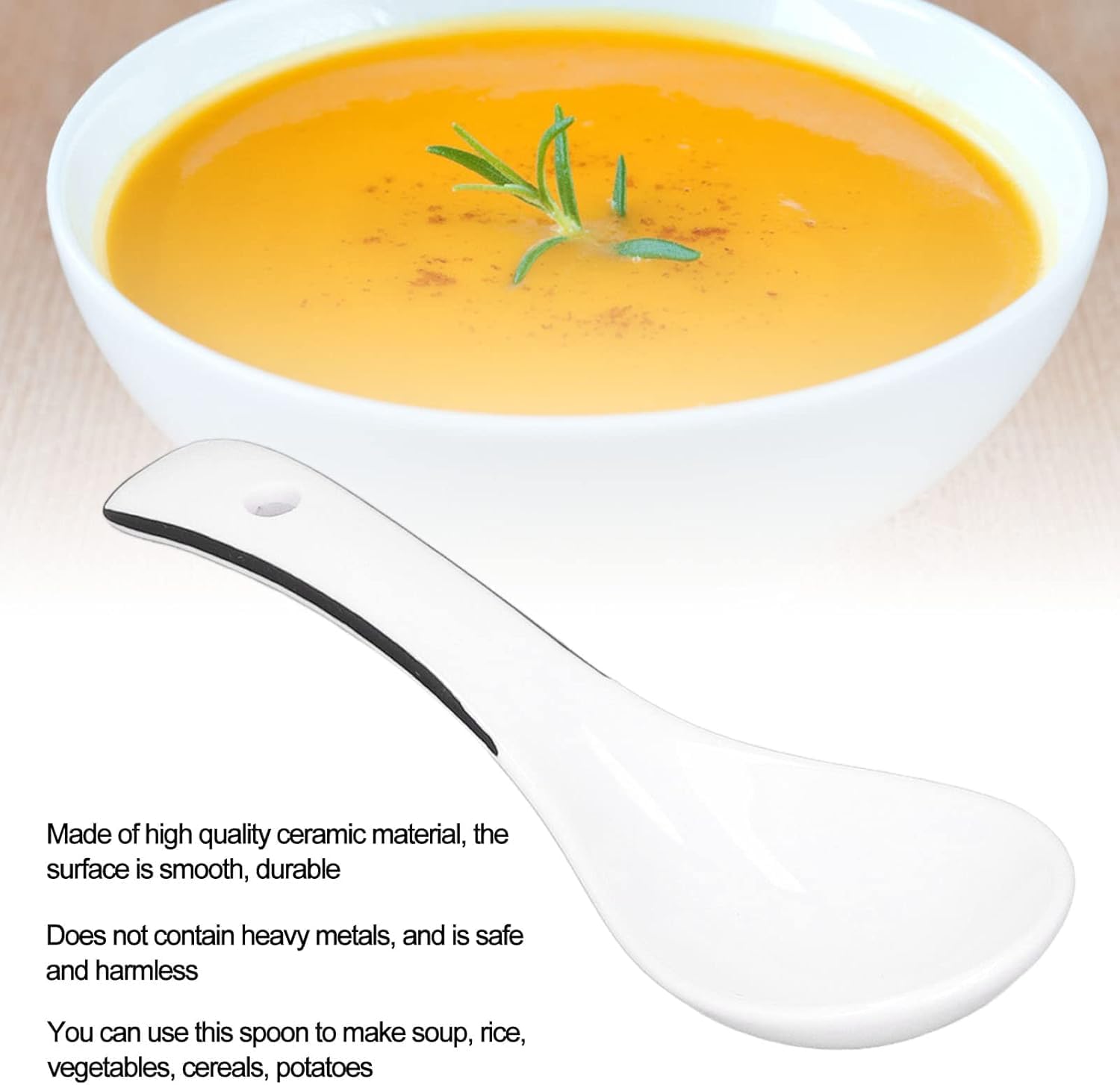 Ceramic spoons, spoons, restaurant and hotel dessert spoons