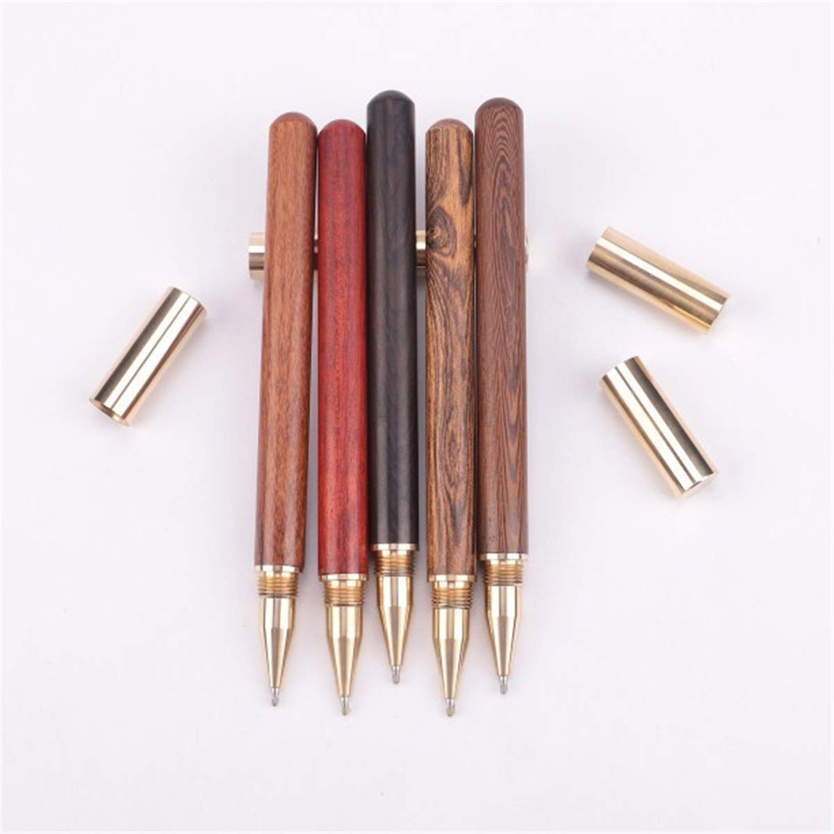 Vintage Kugelschreiber Aus Holz & Messing – Nachfüllbar, Mit Metallkappe, Exklusives Schreibgerät