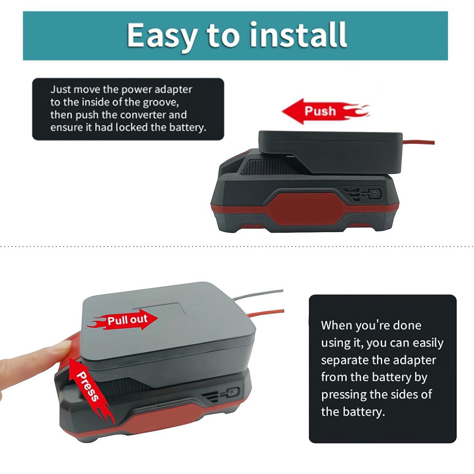Adaptateur de Batterie D'outil électrique pour Batterie au Lithium Parkside X20V Team avec Une Large Application, Adaptateur Universel pour Batterie d'outils électriques