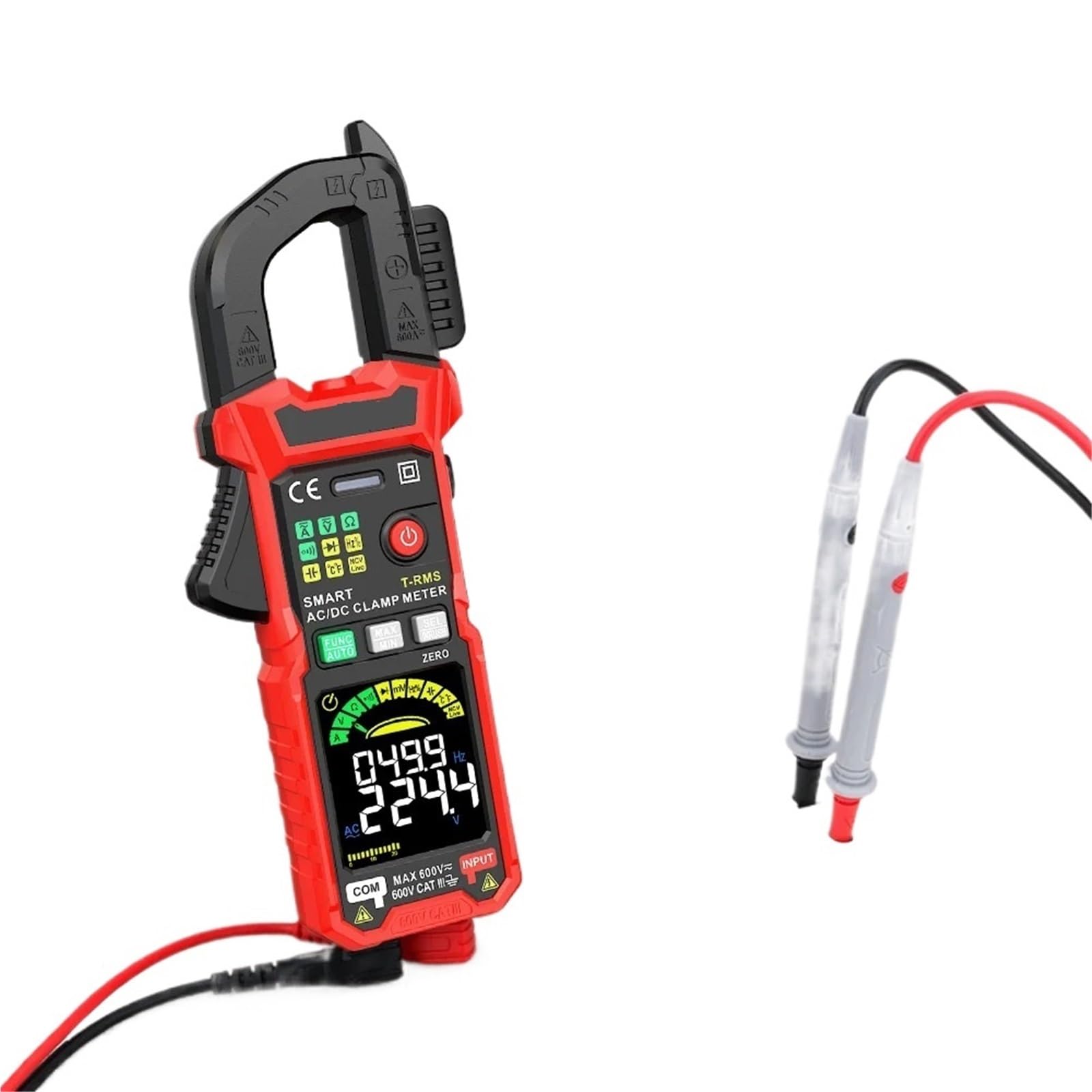 Multimetro digitale professionale con pinza amperometrica, multimetro digitale a vero valore efficace, gamma automatica, tester di tensione NCV CC/CA, voltmetro, multitester intelligente(GD166A)