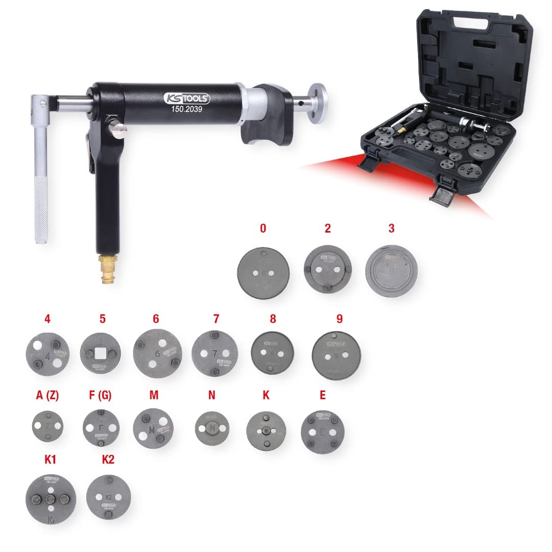 KS TOOLS 150.2000 Jeu d'outils universels pour Etrier de frein avec pistolet pneumatique 18 pièces