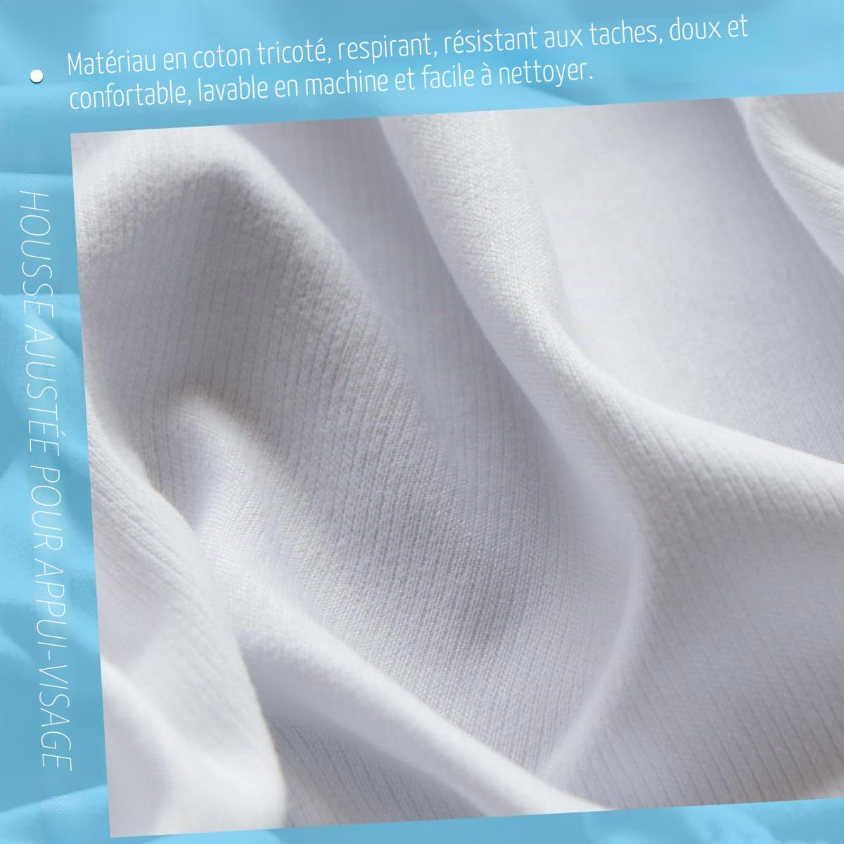 Housses Pour Tables de Massage Résistantes à l'huile Avec Trou en Fibre de Lavage Polyuréthane 70x190cm Blanc Lot de 2