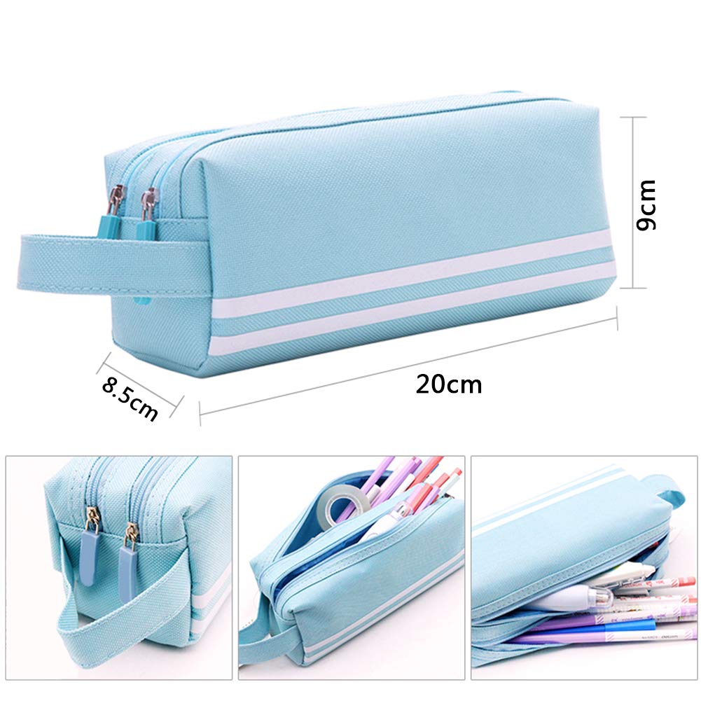 BETOY Federmäppchen Large Capacity – 20 Cm, Pink, Leinwand, Mit Zwei Reißverschlusstaschen