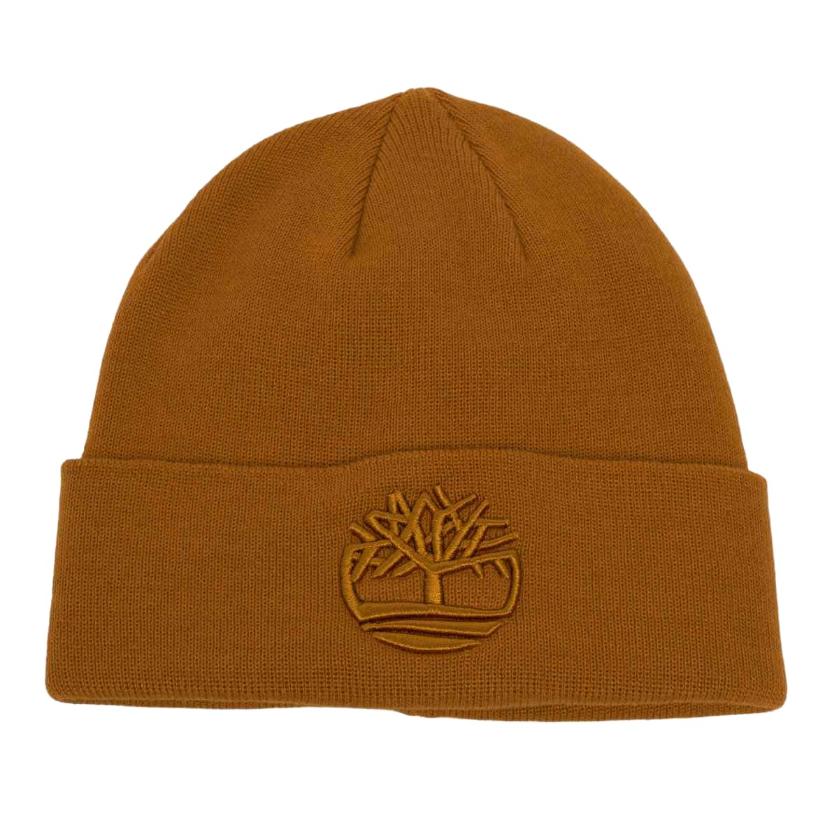 Timberland Tonal 3D Embroidery Beanie Hat with Embroidered Logo TB0A2PJR, Medium Brown, One Size