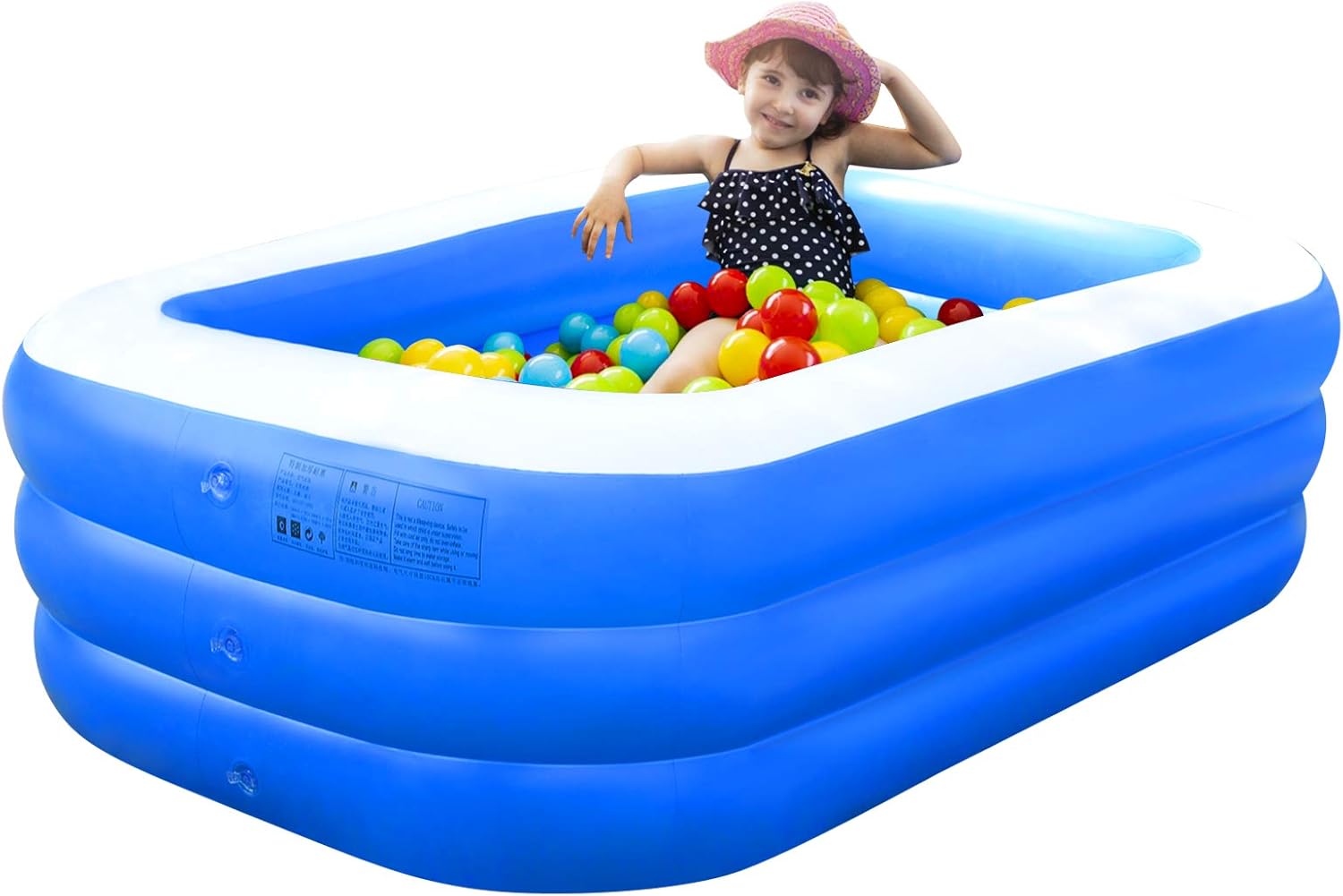 Inflatable Pool for Kids & Adults, 120" X 70" X 22" Large Size Family Swimming Pool