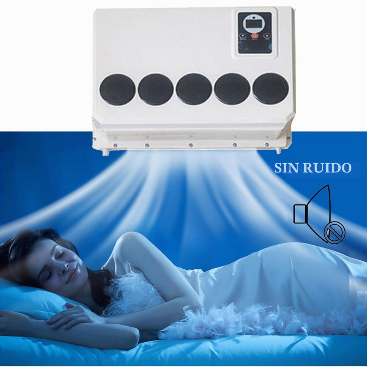 24V DC Aire Acondicionado Eléctrico Techo Del Coche Aire Acondicionado Con Refrigeración, Ultra-Delgado RV Aire Acondicionado Aparcamiento Para Camionetas, Autocaravanas, Camiones(Blanco)