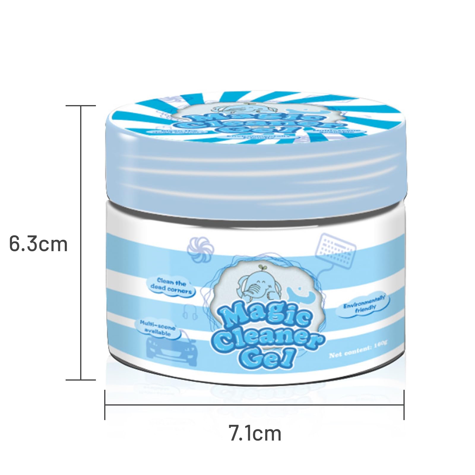 Gel limpiador de coche reutilizable para teclado, PC, ordenador portátil, ordenador, oficina en casa (azul, 2 x 160 g)