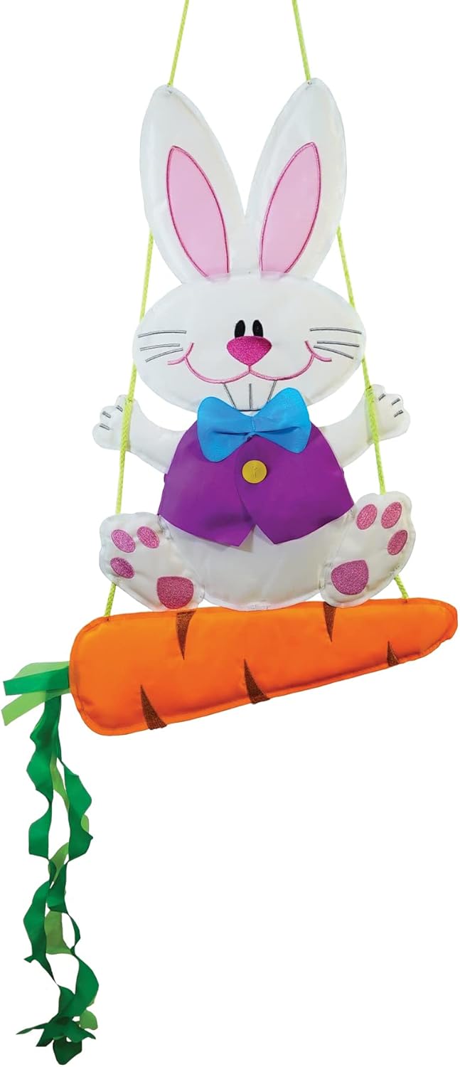 In the Breeze 1153 — Bunny Wind Friend, Hanging Easter Decoration, Cute Outdoor Holiday Decor
