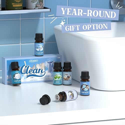 Miniatura 7 de SALUBRITO Clean - Juego de aceites aromáticos de primera calidad para difusor, vela, fabricación de jabón, algodón fresco, hogar limpio, lino