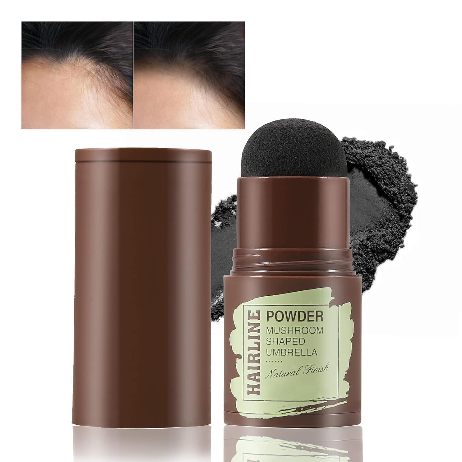 metaliya Natural Hairline Powder, Hair Shading Sponge Pen, Hairline Shadow Powder Stick, Quick Hair Root Touch-Up, Paired With 2 Pairs Of Eyebrow Stamp(Black)-picture-48