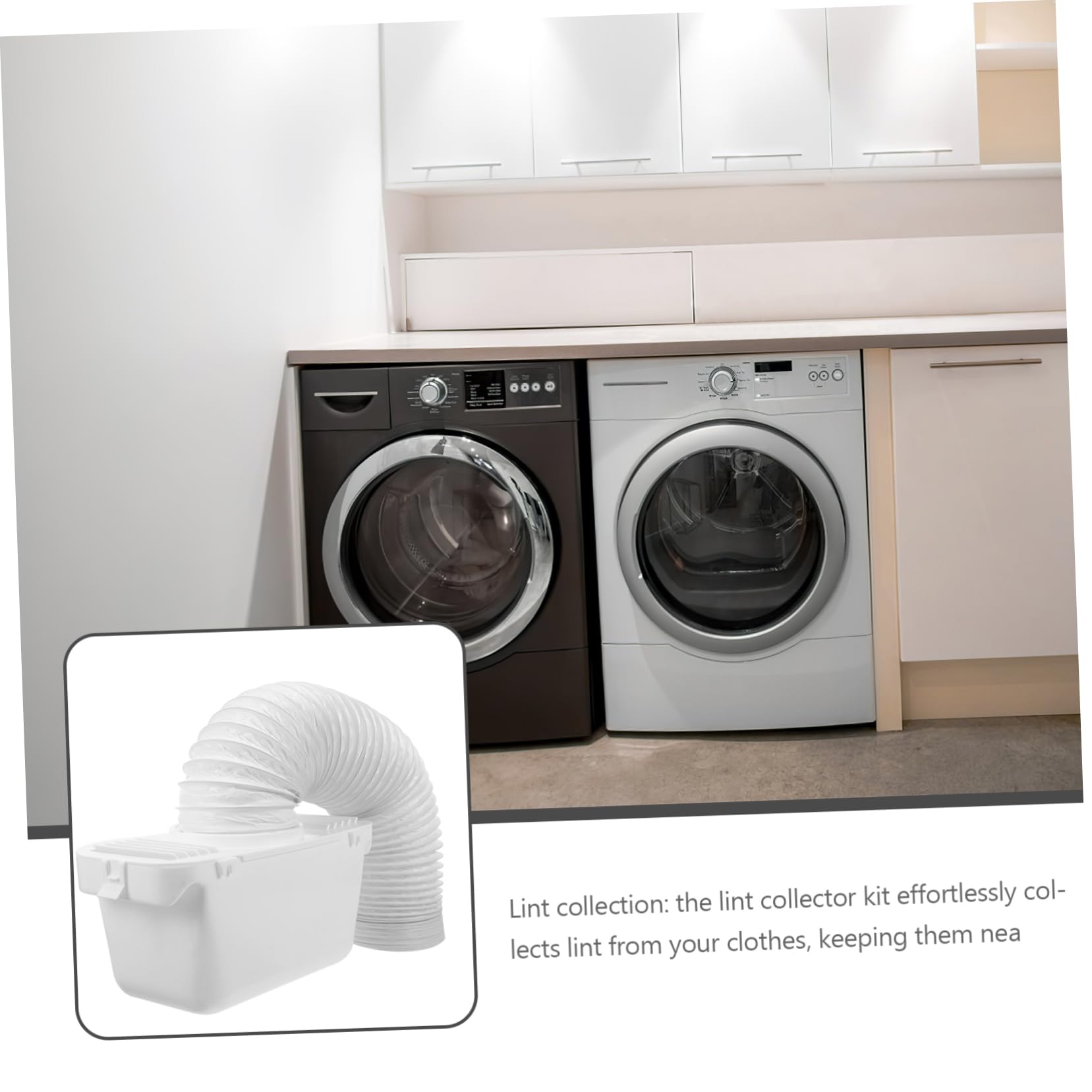 Mikinona Kit de Conector de Ventilación y Recolección de Pelusas para Secadora de Ropa Placa de Ventilación de Plástico Blanco Fácil Limpieza para Secadoras de Tambo