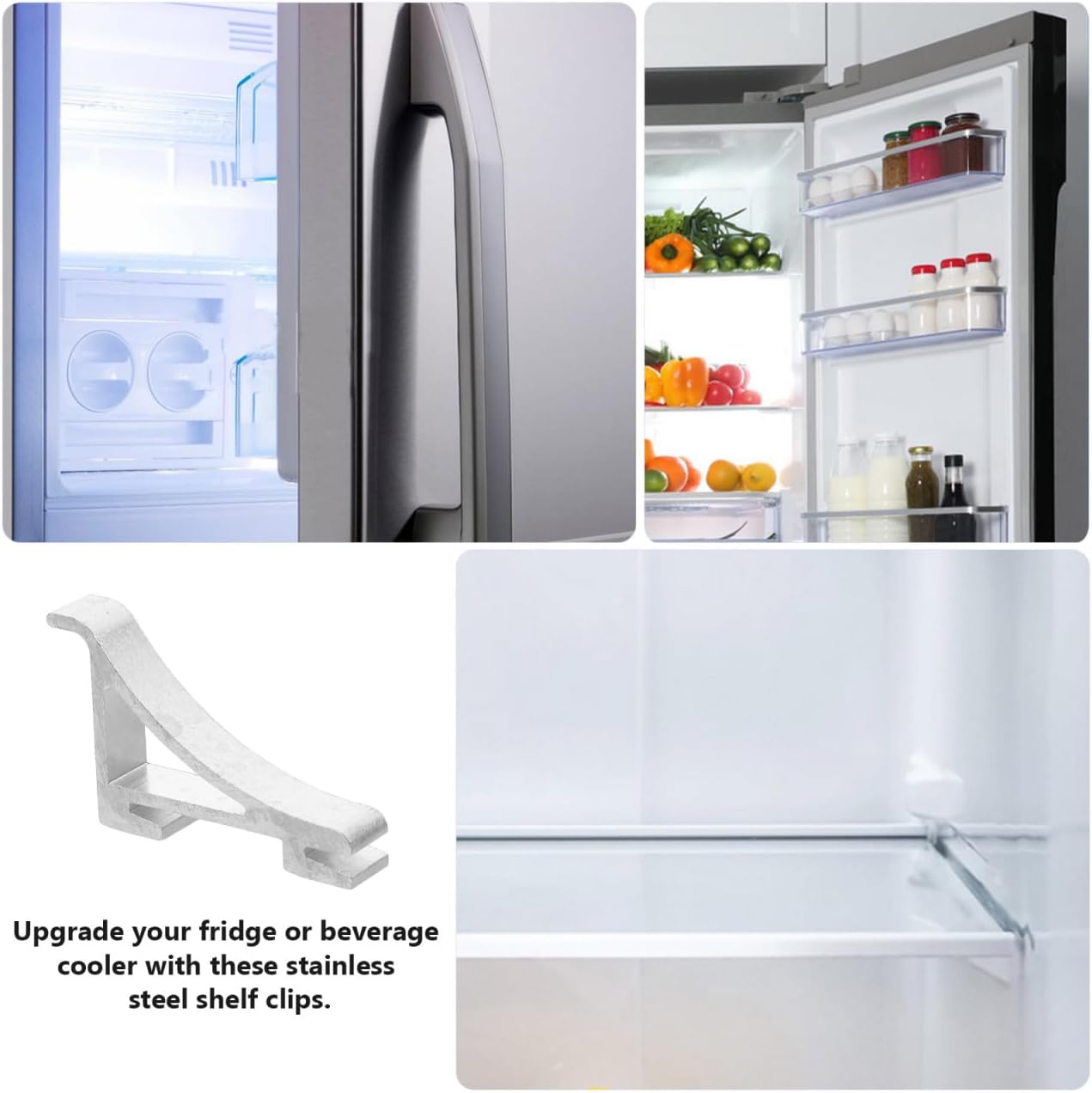 OSALADI Refrigerator Shelf Clips 10 Pack Multipurpose Fridge Accessories for Freezers Rv Coolers Cabinet Shelf Support Brackets 1.37X0.98X0.31In