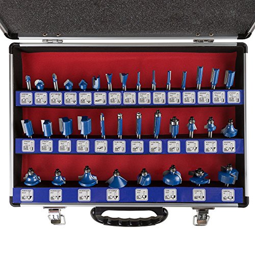 image for 35-Piece Router Bits Set - Carbide Woodworking Tool Kit for Home Impro