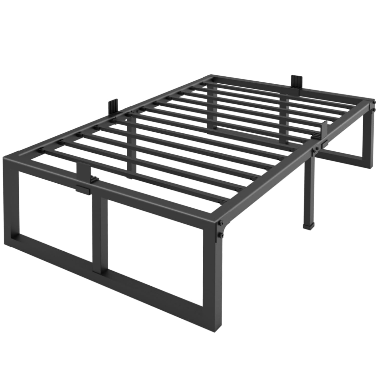 Twin Bed Frame, 18 Inch High 3500 lbs Heavy Duty Metal Platform, Mattress Foundation with Steel Slat Support/No Box Spring Needed/Noise Free/Non-Slip/Easy Assembly