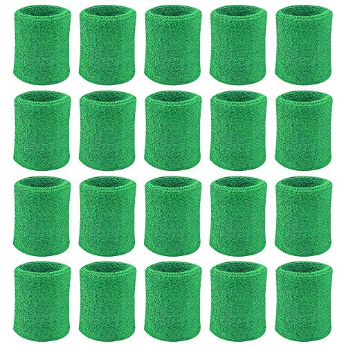 10 Pairs Sports Wristbands, Wrist Sweatbands for Men & Women, Stretchy & Sweat Absorbing Cotton...