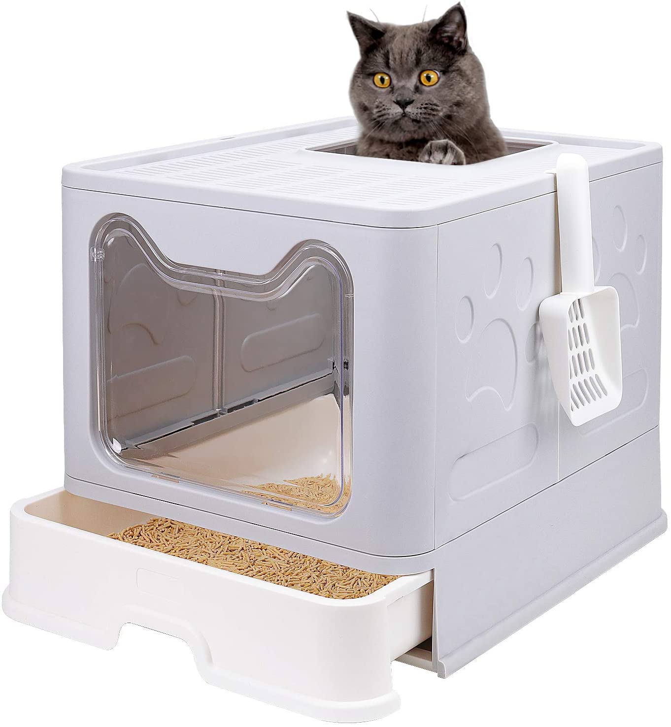 Buy Wisfor Cat Litter Tray Box Foldable Top Entry Extra Large Cats