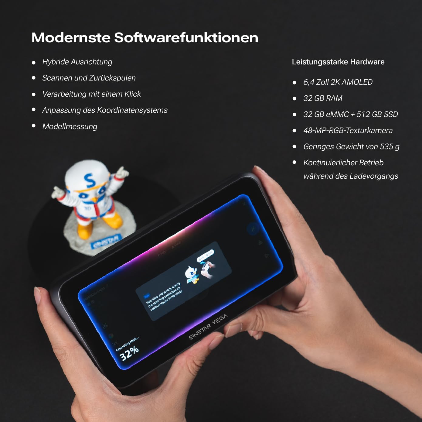 EINSTAR VEGA TITANIUM GRAY WIRELESS SHINING 3D SCANNER (C011212)