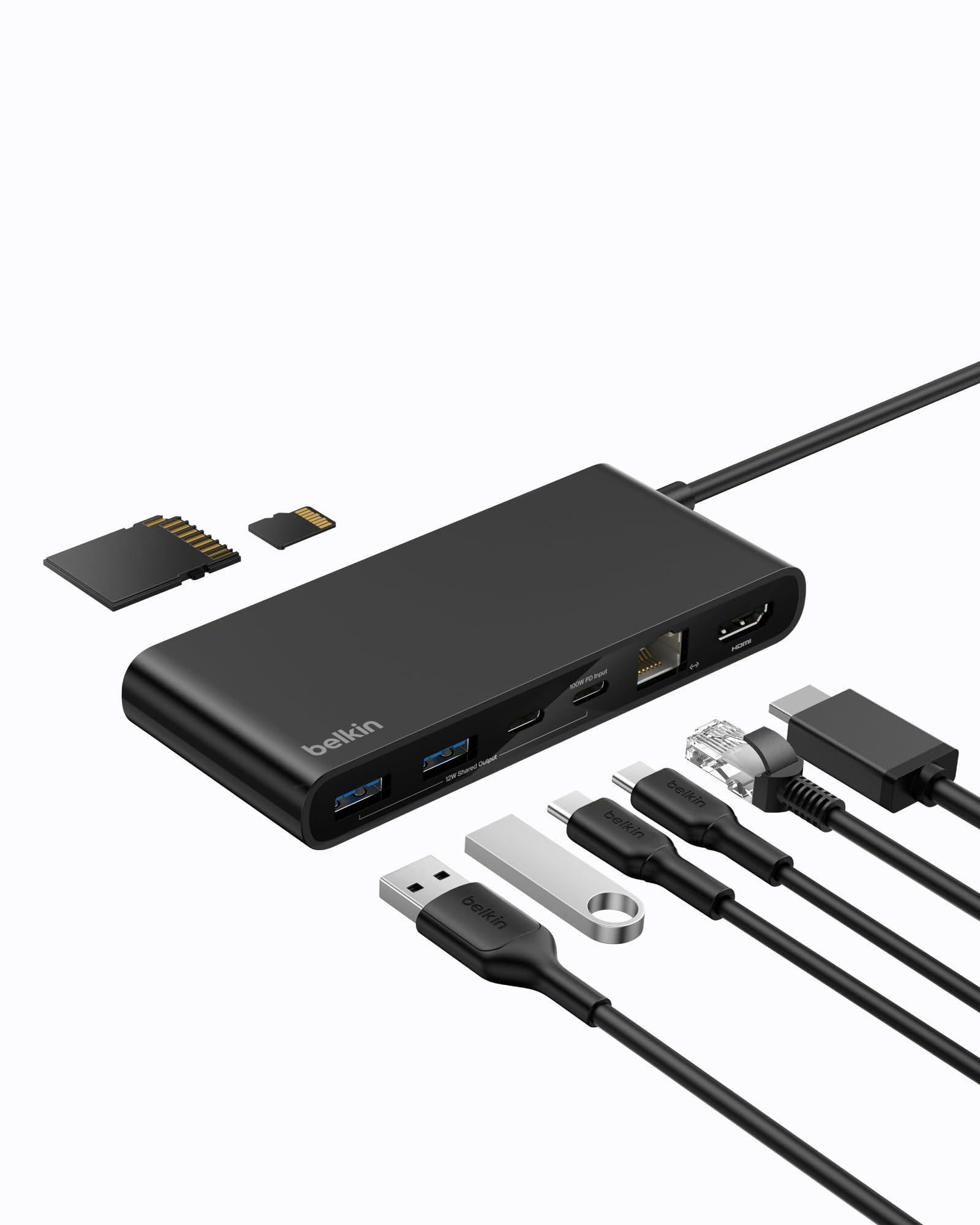 Belkin USB-C 8-IN-1 Multiport Hub, 2.5Gbps, Supports Display