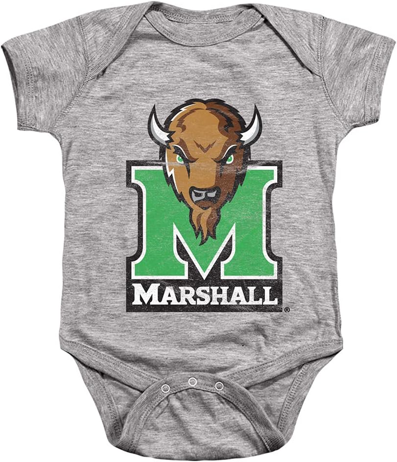 Marshall University Official Distressed Primary Unisex Infant Snap Suit for Baby