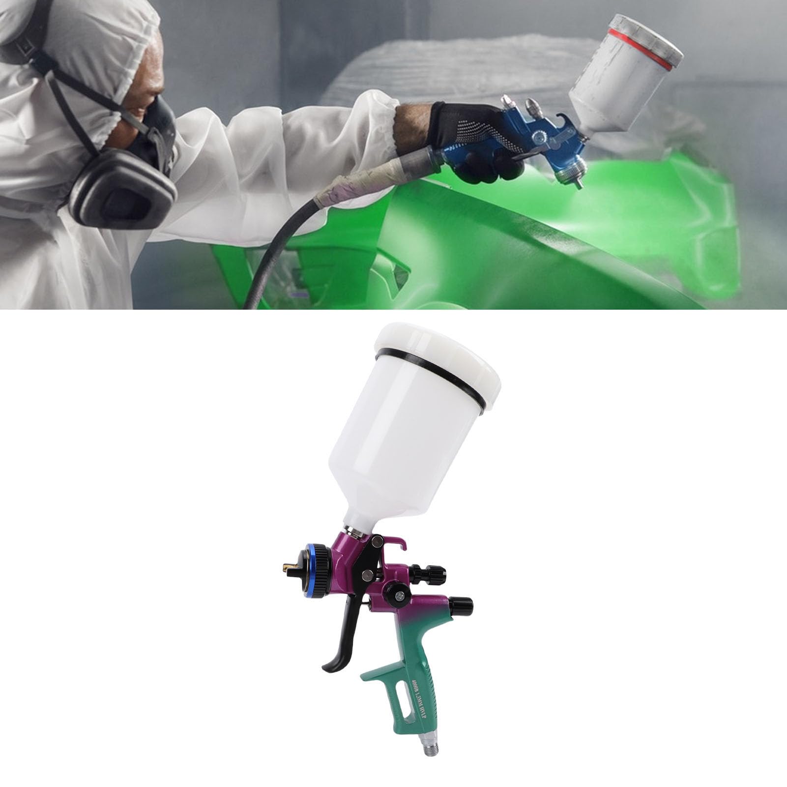 Mingzhe Efficiente Kit Pistola a Spruzzo HVLP con Tazza da 600 Ml e Ugello da 1,3 Mm per Mobili Professionali e Pittura su Pareti