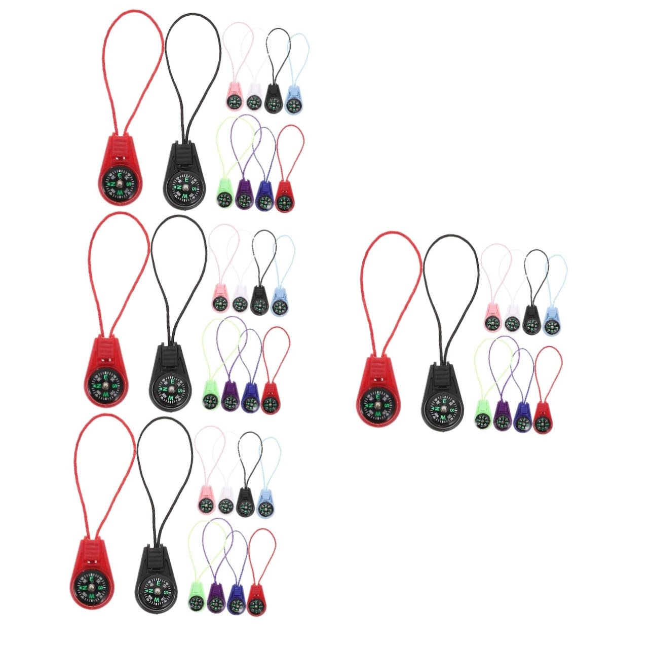 Yardwe Lanyard Slider Compass (mixed Colors) Compact Compass Portable Camping Compass Mini Compass Bulk Emergency Survival Compass Carabiner Compass Small Compasses Acrylic