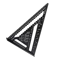 Vista 1 de Bettomshin 1 pieza de aleación de aluminio cuadrado de 12 pulgadas, cuadrado de carpintero triángulo negro, herramienta de medición de carpintero