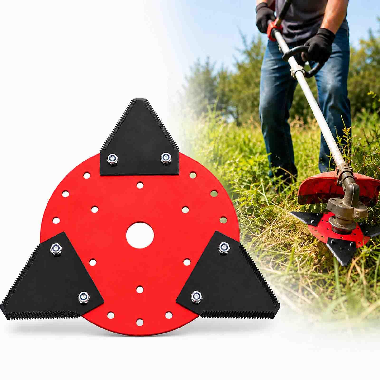 Dreieckige Scheiben-Messerklinge für Oleo-Mac BC350S, Ersatzmesser aus Stahl für Rasentrimmer, Freischneider, Gras schneiden und Gartenpflege