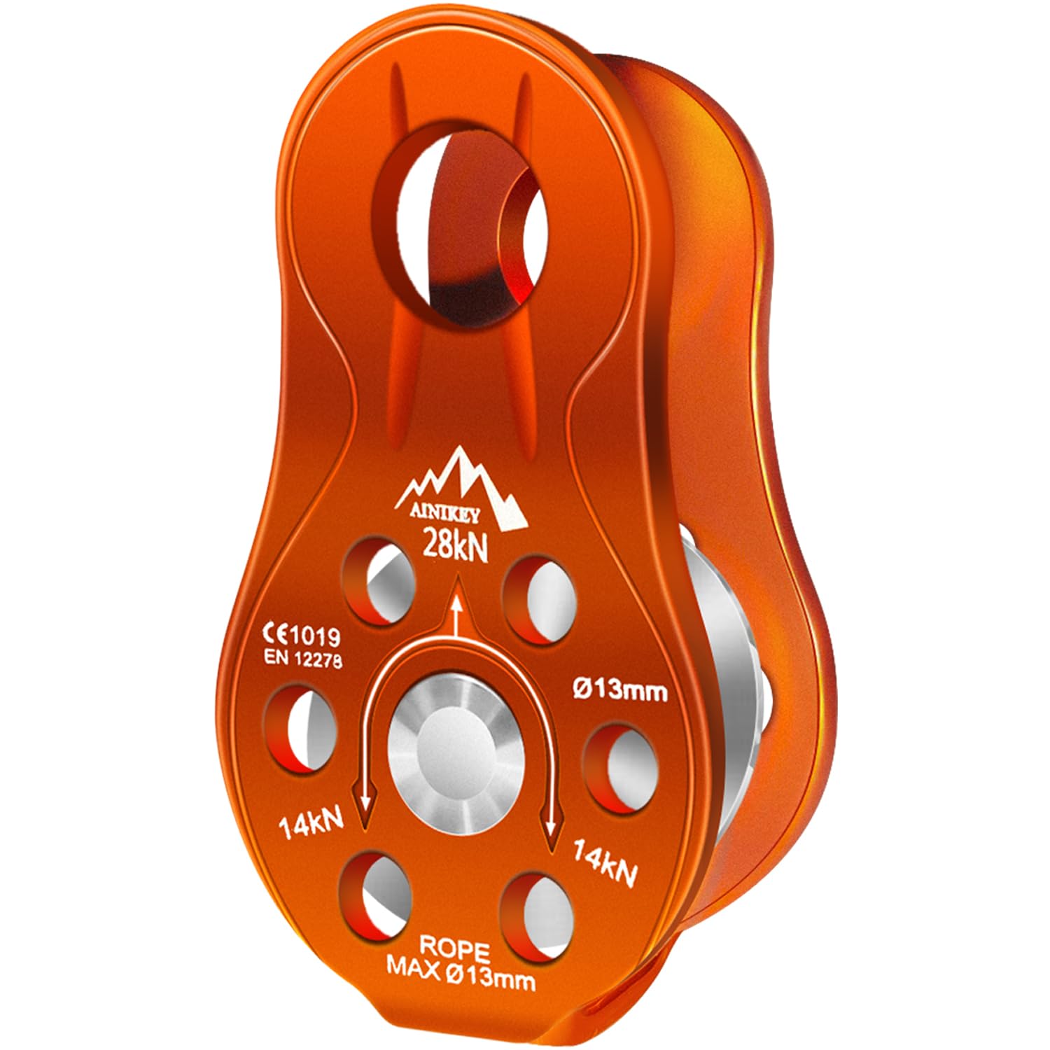 AINIKEY Fixed Plate Micro Pulley, 28KN CE Certified General Purpose Small Aluminum Rope Pulleys Slack Tender for Hauling/Rigging/Climbing/Aloft Work/