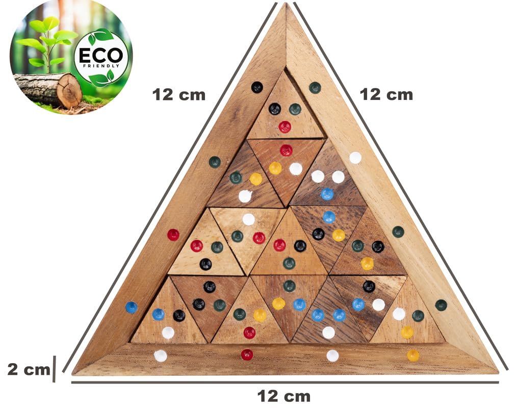 Engelhart - 350480 - Tri Match - Wooden Color Match Puzzle - 16 Wooden Pieces - Eco-Friendly Thinking Game - 1 Player - Ages 10 and Up - Image 2