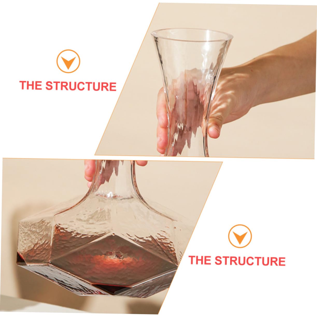 HOLIDYOYO Decanter Red Wine Clear Container Clear Wine Bottles Wine Aerator Pourer Beverage Pitcher Wine Wine Vase Wine Dispenser Wine Measuring Wine Canister Transparent Glass
