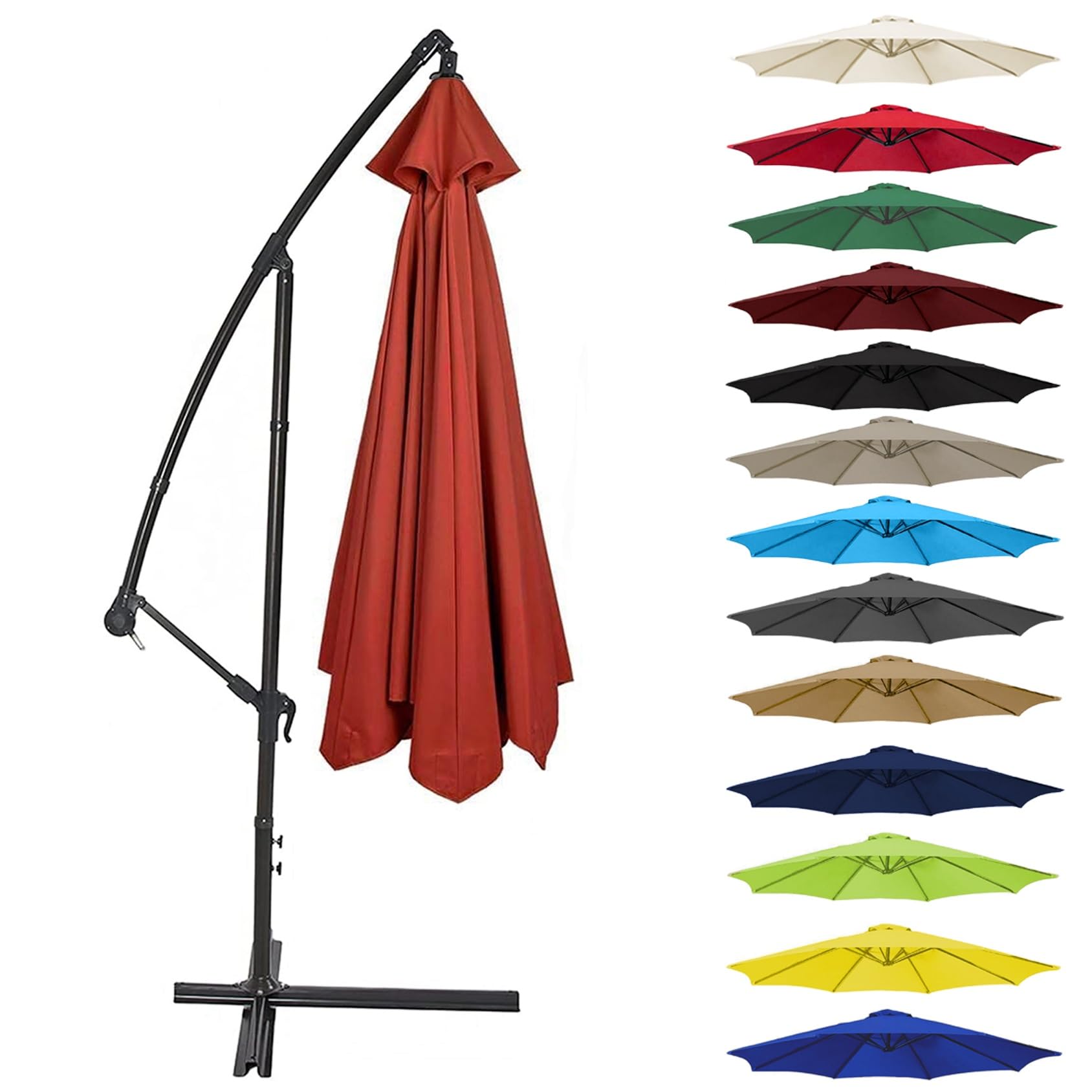 Cmjymx Unisex Red Canopy Cover 200Cm 2.7M 300Cm (6 Arms/8 Arms) Umbrella Replacement Cloth Cantilever Parasol Top Fabric Cover Uv Protective(Color:,Size:6 Ribs-2.7M(8.8Ft))