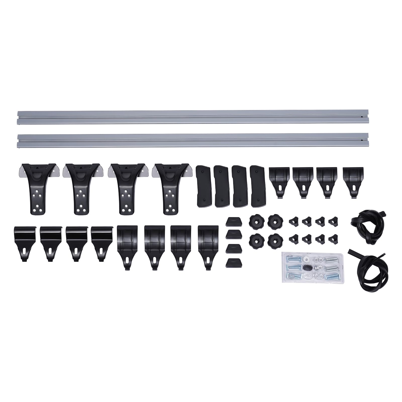 Barras de techo universales para coche, de aluminio, para todos los vehículos con ancho de techo de 122 – 130 cm, hasta 75 kg, longitud de barra 146,5 cm