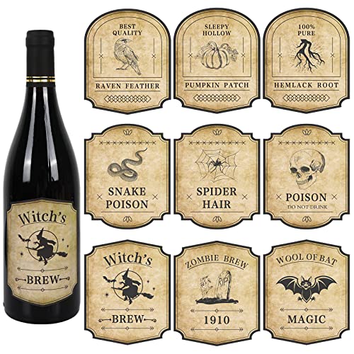 Whaline Halloween Wine Bottle Labels Stickers...