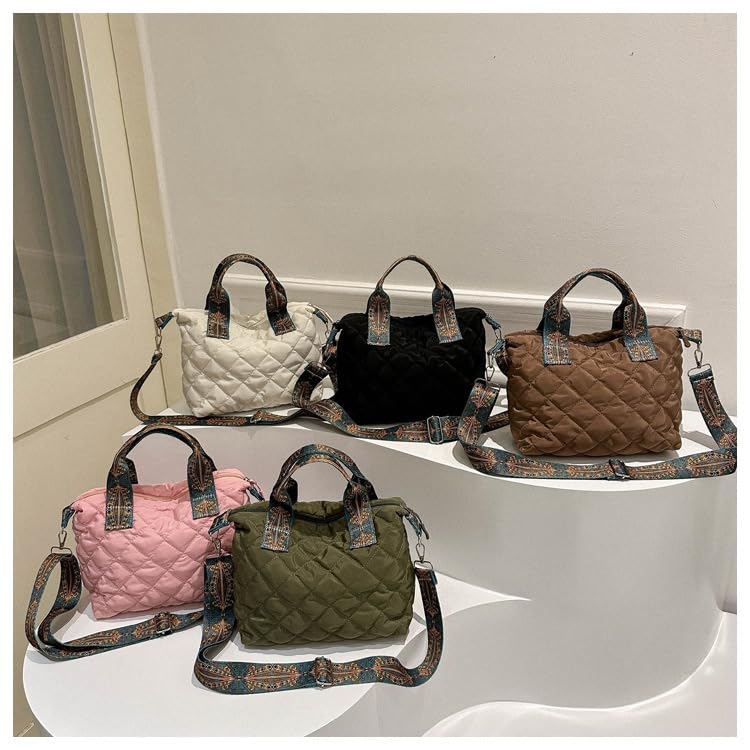 Bolso tote para mujer, bolso acolchado con cremallera, bolso grande para hombro con compartimentos para viaje, trabajo y gimnasio miniatura 5