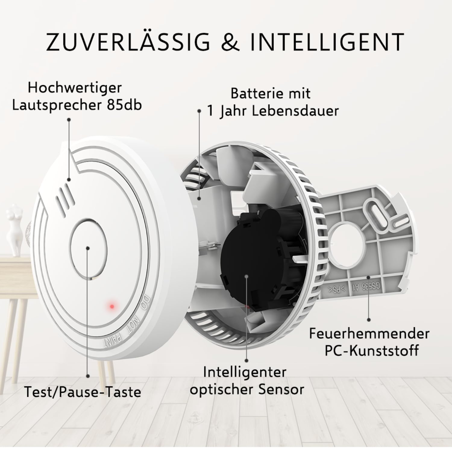 ELRO FS1801 | 4-Teiliges Rauchmelder-Set | 10 Jahre Sensor | Entspricht der Europäischen Norm EN14604 | Weiß | Set mit 4 Stück